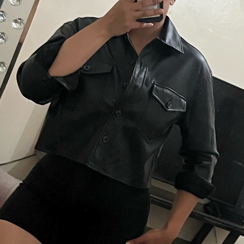 Aeropostale Black Leather Jacket